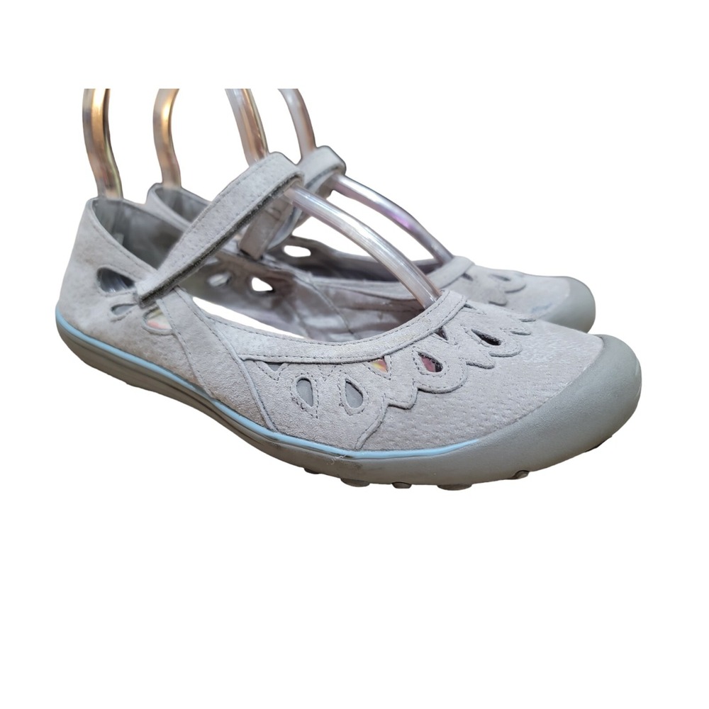 Skechers Earth Fest Petunia Mary Jane Shoes Women 8.5 Gray Leather Memory Foam